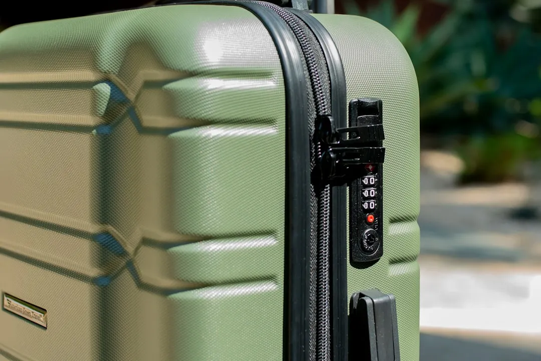 a close up of a piece of luggage on a street