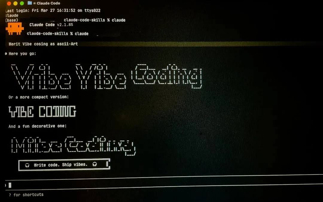 Computer screen displays vibe vibe coding text.